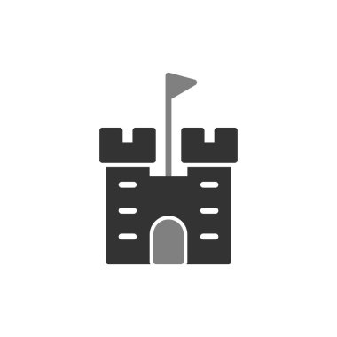 kale düz simgesi, vektör illüstrasyonu