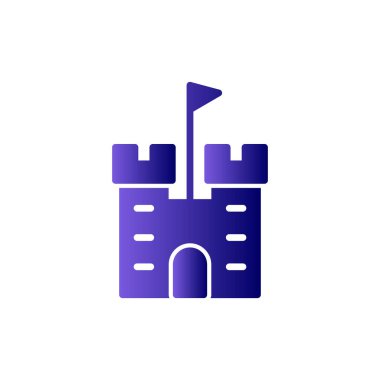 kale düz simgesi, vektör illüstrasyonu