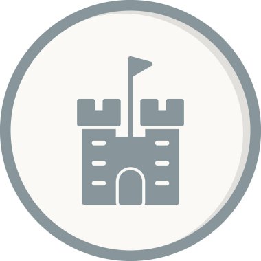 kale düz simgesi, vektör illüstrasyonu