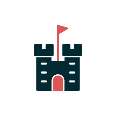 kale düz simgesi, vektör illüstrasyonu