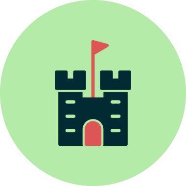 kale düz simgesi, vektör illüstrasyonu