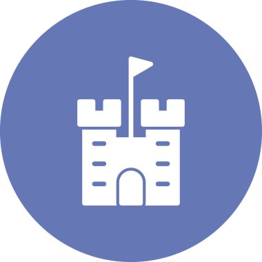 kale düz simgesi, vektör illüstrasyonu