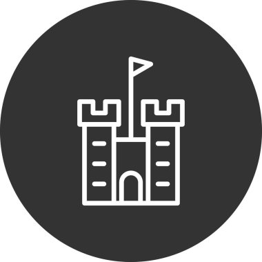 kale düz simgesi, vektör illüstrasyonu