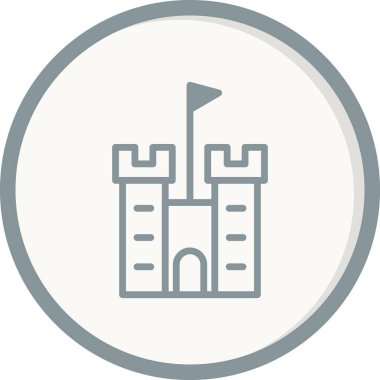 kale düz simgesi, vektör illüstrasyonu