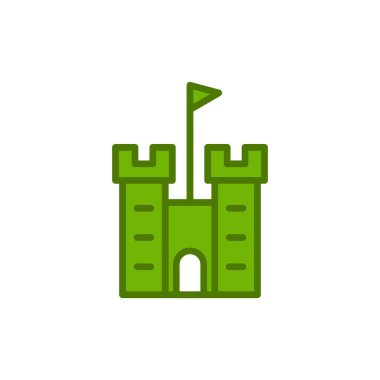 kale düz simgesi, vektör illüstrasyonu