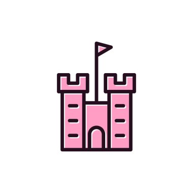 kale düz simgesi, vektör illüstrasyonu