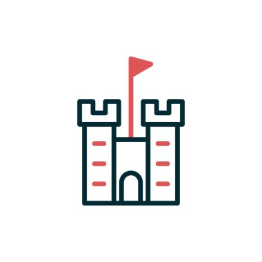 kale düz simgesi, vektör illüstrasyonu