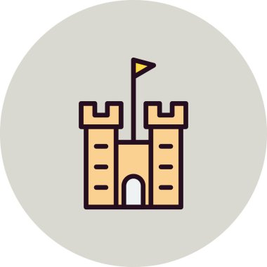 kale düz simgesi, vektör illüstrasyonu