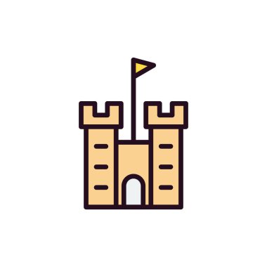 kale düz simgesi, vektör illüstrasyonu