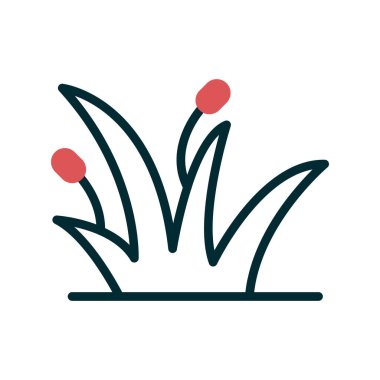 Çim simgesinin vektör illüstrasyonu