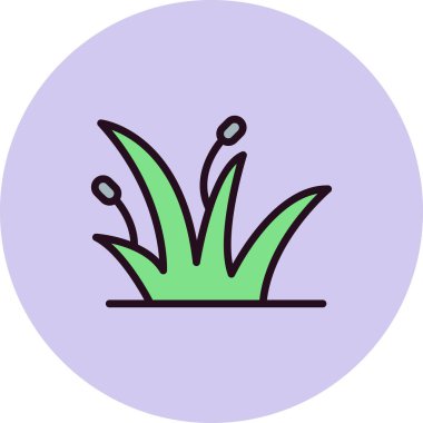 Çim simgesinin vektör illüstrasyonu