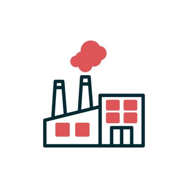 Fabrika binası simgesi, vektör illüstrasyonu