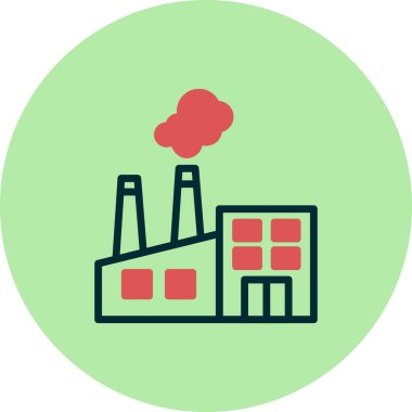 Fabrika binası simgesi, vektör illüstrasyonu