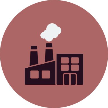 Fabrika binası simgesi, vektör illüstrasyonu