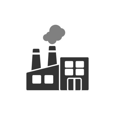 Fabrika binası simgesi, vektör illüstrasyonu