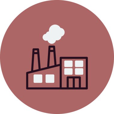 Fabrika binası simgesi, vektör illüstrasyonu