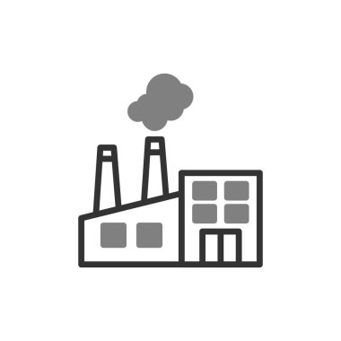 Fabrika binası simgesi, vektör illüstrasyonu