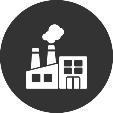 Fabrika binası simgesi, vektör illüstrasyonu