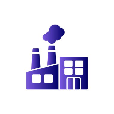 Fabrika binası simgesi, vektör illüstrasyonu