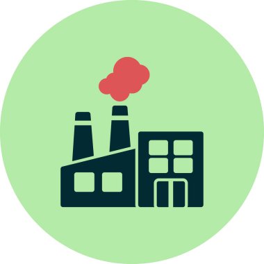 Fabrika binası simgesi, vektör illüstrasyonu