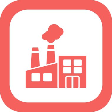 Fabrika binası simgesi, vektör illüstrasyonu