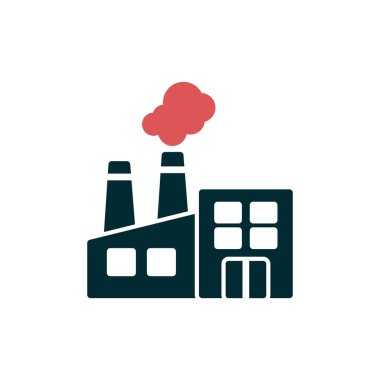 Fabrika binası simgesi, vektör illüstrasyonu