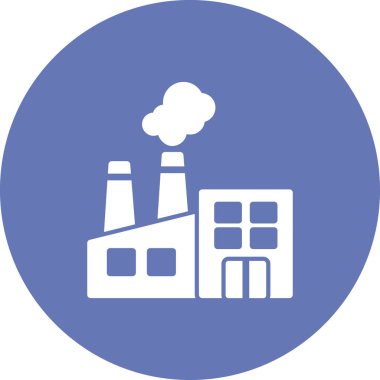 Fabrika binası simgesi, vektör illüstrasyonu