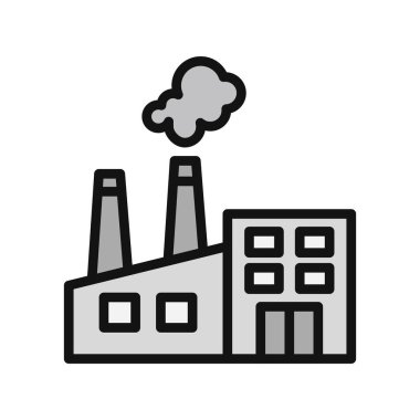 Fabrika binası simgesi, vektör illüstrasyonu