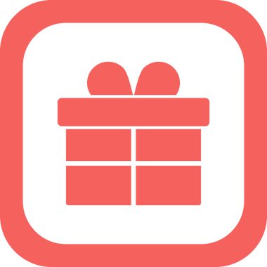 Hediye kutusu simgesi. vektör illüstrasyonu.