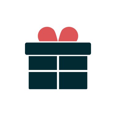 Hediye kutusu simgesi. vektör illüstrasyonu.