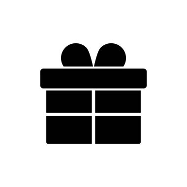 Hediye kutusu simgesi. vektör illüstrasyonu.