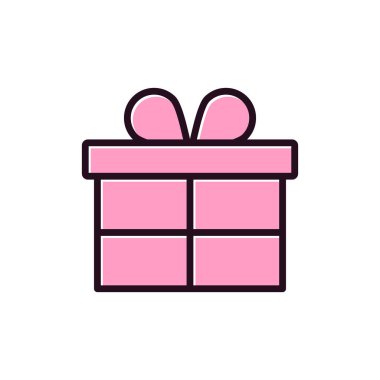 Hediye kutusu simgesi. vektör illüstrasyonu.