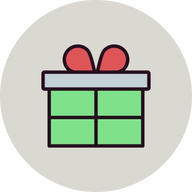 Hediye kutusu simgesi. vektör illüstrasyonu.