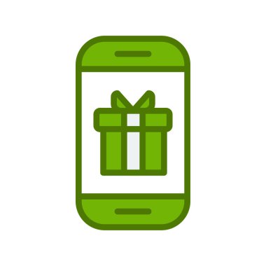akıllı telefon hediye kutusu simgesi vektör çizimi tasarımı ile 
