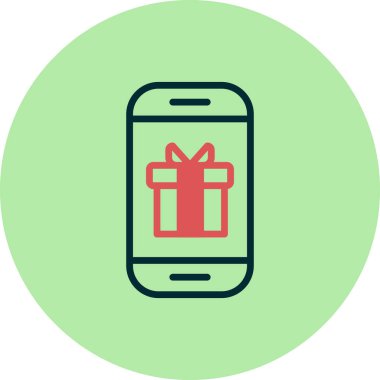akıllı telefon hediye kutusu simgesi vektör çizimi tasarımı ile 