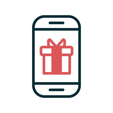 akıllı telefon hediye kutusu simgesi vektör çizimi tasarımı ile 