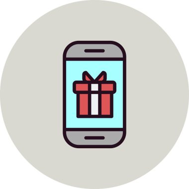 akıllı telefon hediye kutusu simgesi vektör çizimi tasarımı ile 