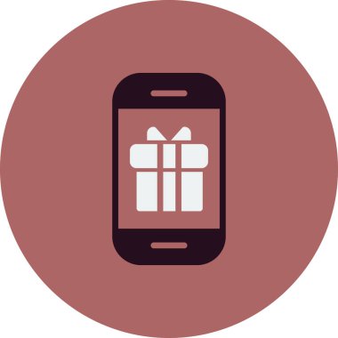 akıllı telefon hediye kutusu simgesi vektör çizimi tasarımı ile 