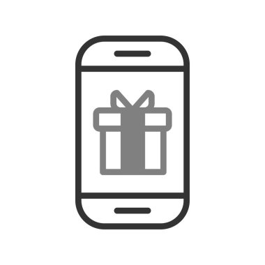 akıllı telefon hediye kutusu simgesi vektör çizimi tasarımı ile 