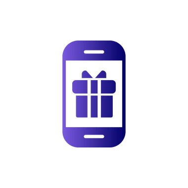 akıllı telefon hediye kutusu simgesi vektör çizimi tasarımı ile 