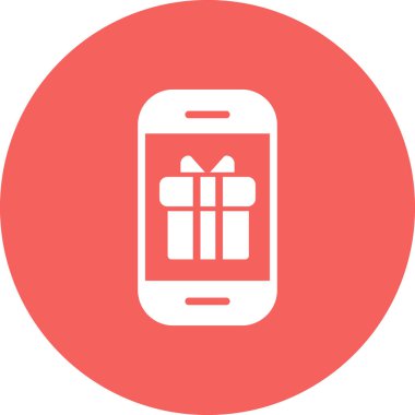 akıllı telefon hediye kutusu simgesi vektör çizimi tasarımı ile 