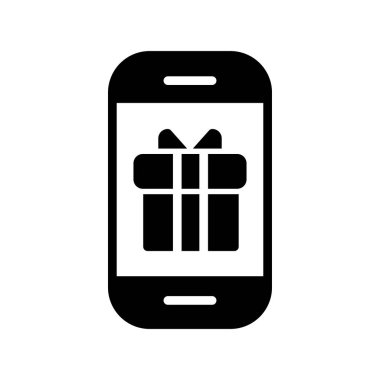 akıllı telefon hediye kutusu simgesi vektör çizimi tasarımı ile 