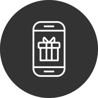 akıllı telefon hediye kutusu simgesi vektör çizimi tasarımı ile 