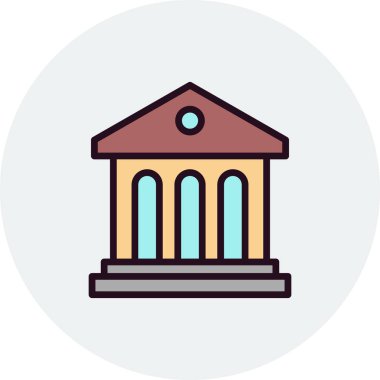 Kütüphane Binası kutsal kişilerin resmi, vektör çizim