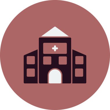 Hastane binası ikon vektör illüstrasyonu