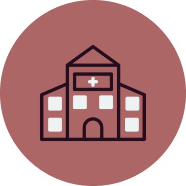 Hastane binası ikon vektör illüstrasyonu