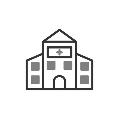 Hastane binası ikon vektör illüstrasyonu