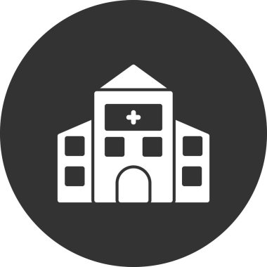 Hastane binası ikon vektör illüstrasyonu