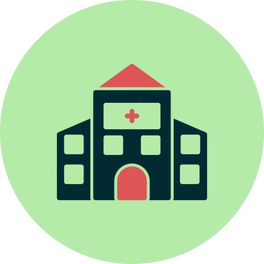 Hastane binası ikon vektör illüstrasyonu