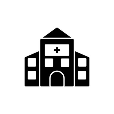 Hastane binası ikon vektör illüstrasyonu